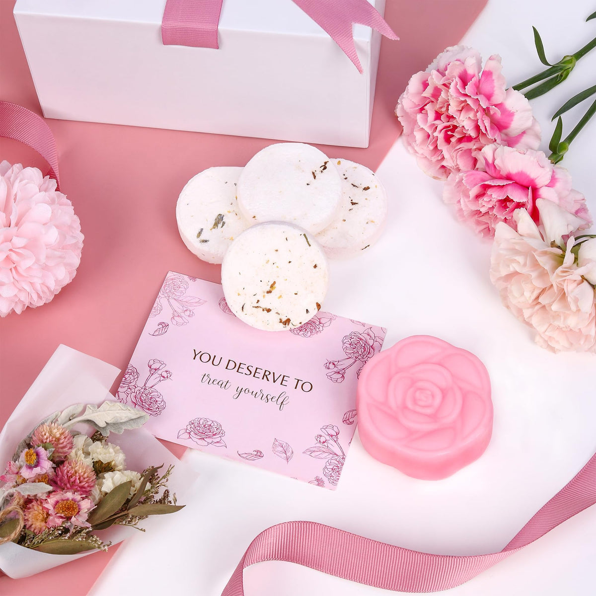 Close-up of rose scented floral soap bar from EXTALOW