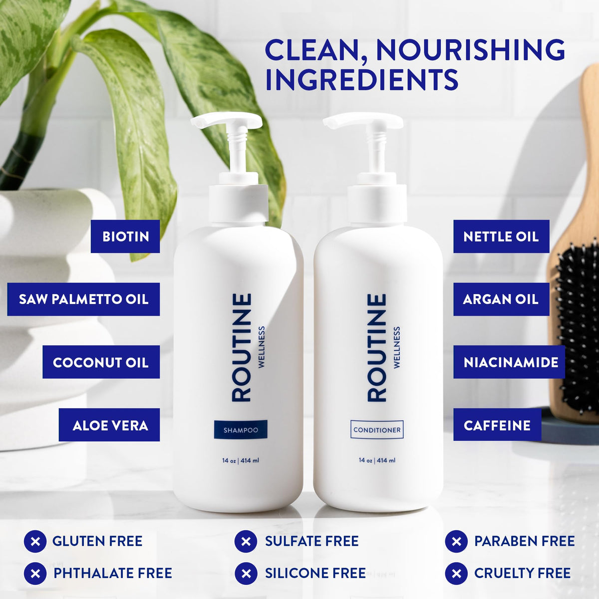 Close-up of Routine Wellness Anti-Thinning Shampoo texture