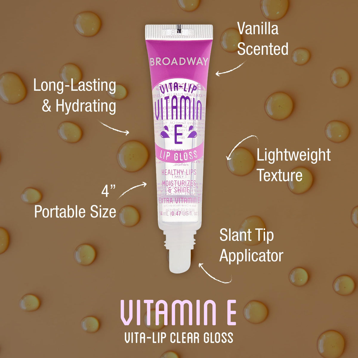 Close-up of Ruby Kisses Vita-Lip Gloss tubes in various flavours