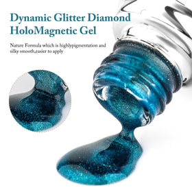Close-up of SAGEBIO Cat Eye Gel Nail Polish magnetic effect