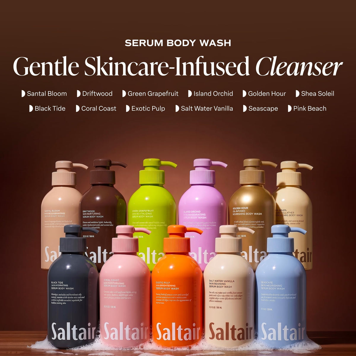 Close-up of Saltair Body Wash Driftwood scent notes