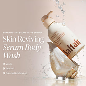 Close-up of Saltair Body Wash pump dispenser