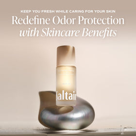 Close-up of Saltair Serum Deodorant 5% AHA ingredients list