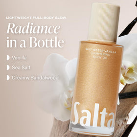 Close-up of Saltair Shimmering Body Oil texture
