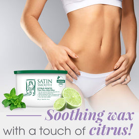 Close-up of Satin Smooth Citrus Mojito Hard Wax texture