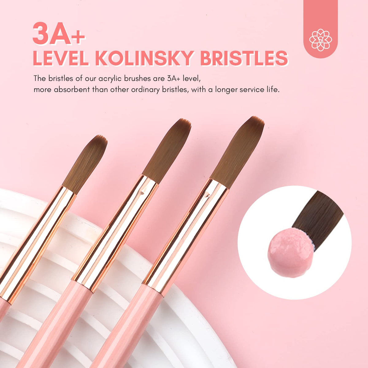 Close-up of SAVILAND acrylic nail brush size 10