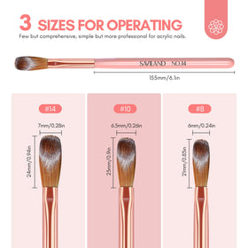 Close-up of SAVILAND acrylic nail brush size 14