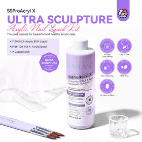 Close-up of SAVILAND acrylic nail brushes included in the kit