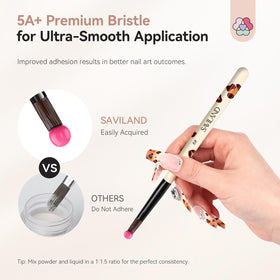 Close-up of SAVILAND size 14 acrylic nail brush