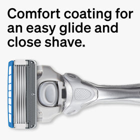 Close-up of Schick Hydro razor blade with Skin Guards