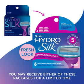 Close-up of Schick Hydro Silk blade with skin guards