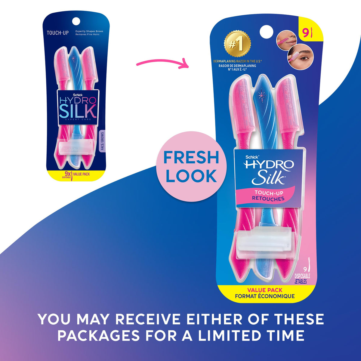 Close-up of Schick Hydro Silk Touch-Up razor with precision cover