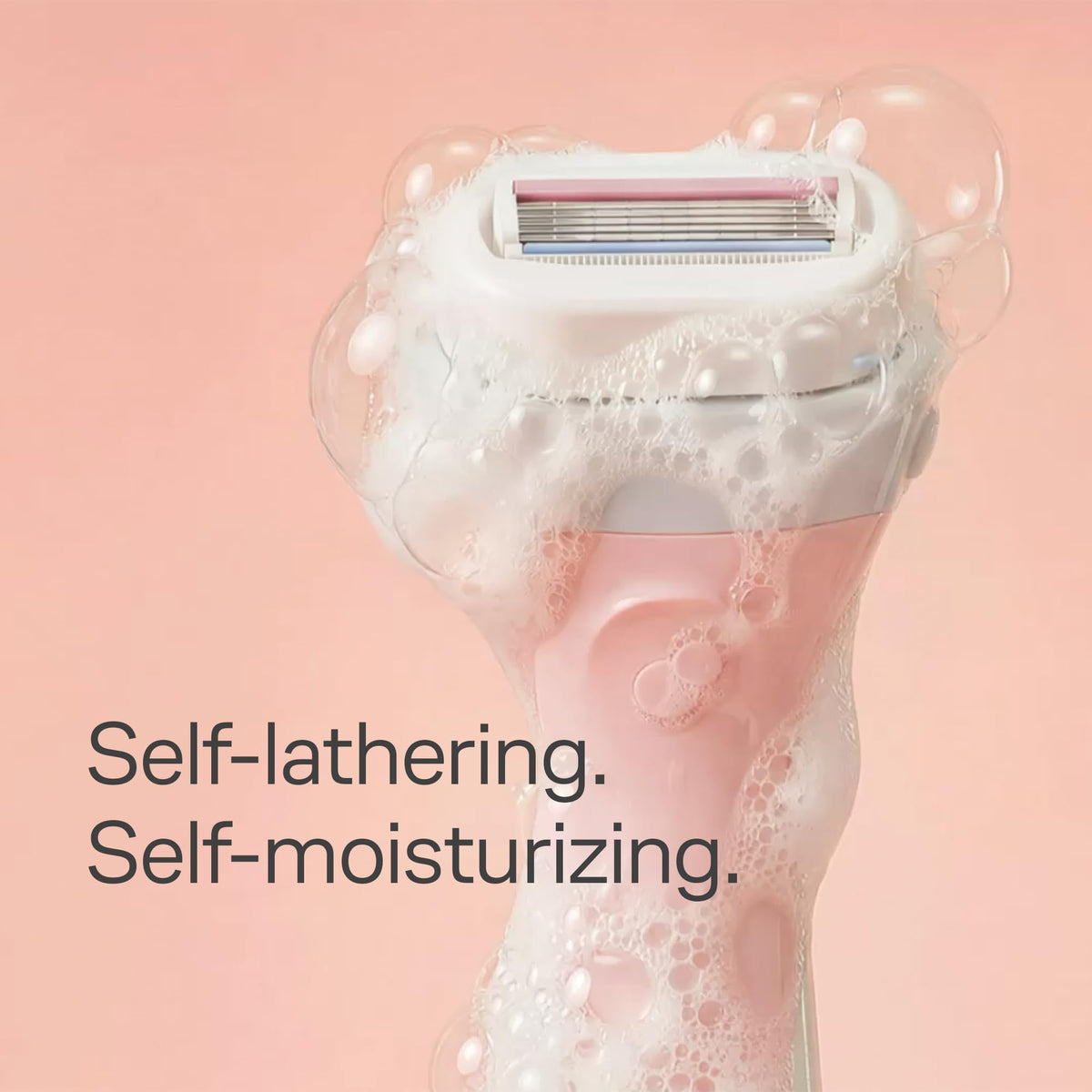 Close-up of Schick Intuition razor handle and moisturizing bar