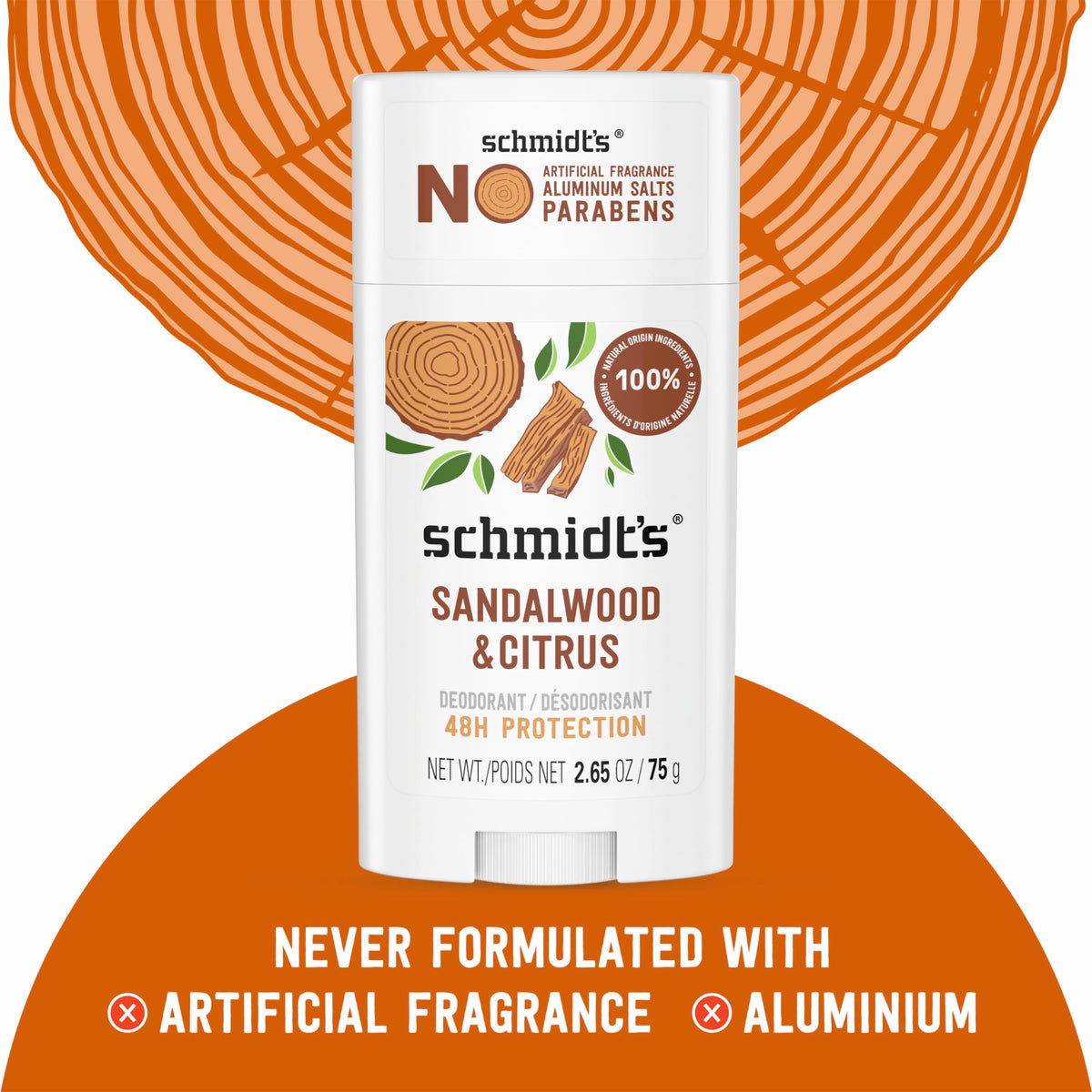 Close-up of Schmidt's deodorant ingredients