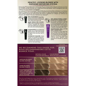 Close-up of Schwarzkopf Keratin Blonde colour on hair