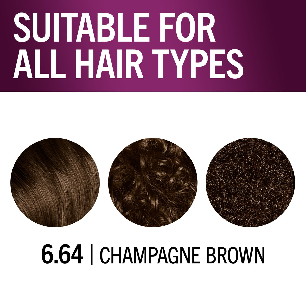 Close-up of Schwarzkopf Keratin Color 6.64 Champagne Brown on hair