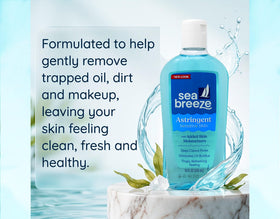 Close-up of Seabreeze Fresh-Clean Astringent texture on cotton pad