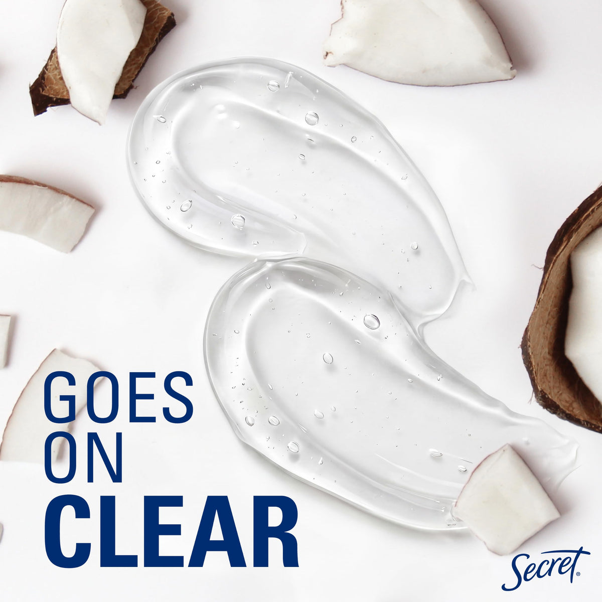 Close-up of Secret Antiperspirant Deodorant clear gel texture