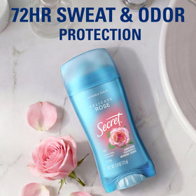 Close-up of Secret Antiperspirant Deodorant showing invisible solid formula
