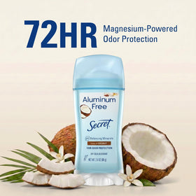 Close-up of Secret Deodorant stick with coconut scent
