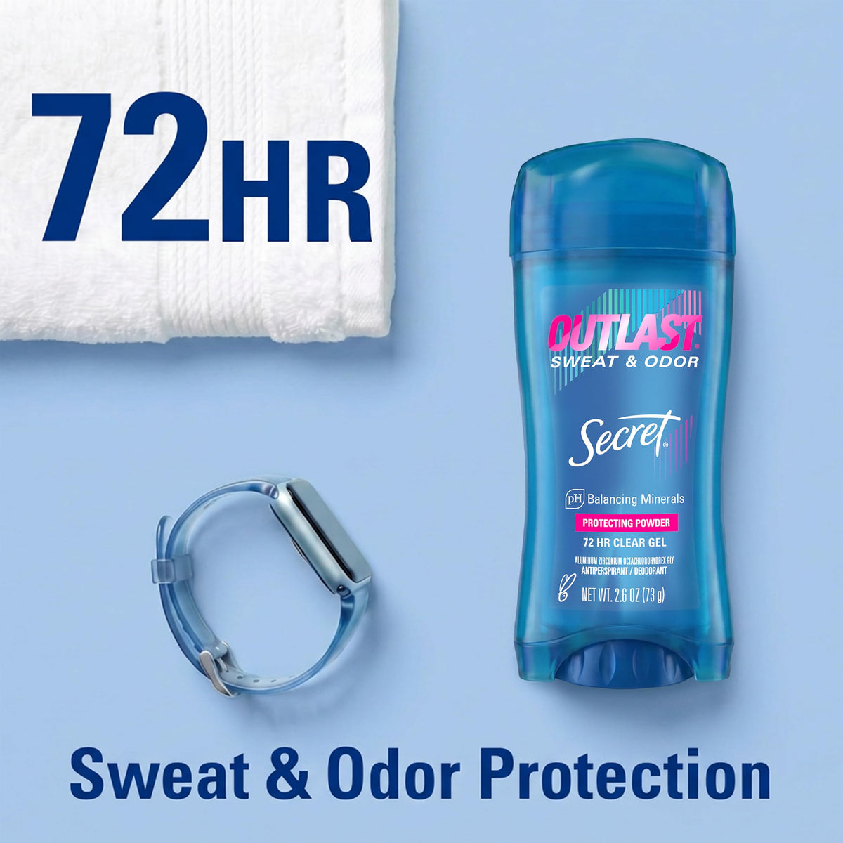 Close-up of Secret Outlast Antiperspirant Deodorant stick