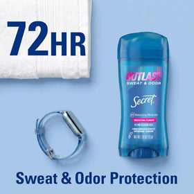 Close-up of Secret Outlast Antiperspirant Deodorant stick