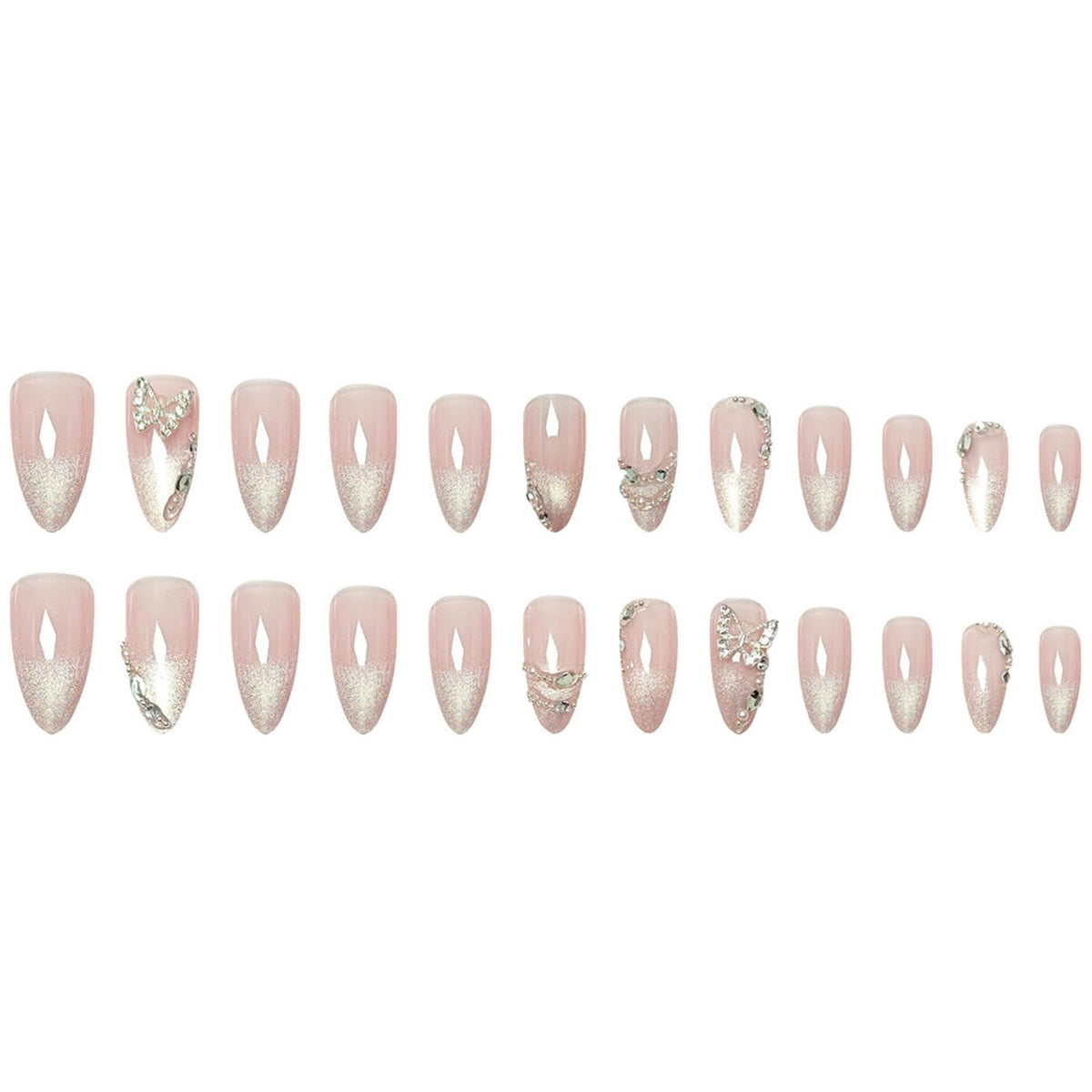 Close-up of SEENEEY false nails showing natural curve