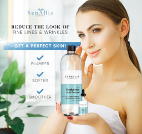 Close-up of SenAllis Hyaluronic Acid Serum dropper