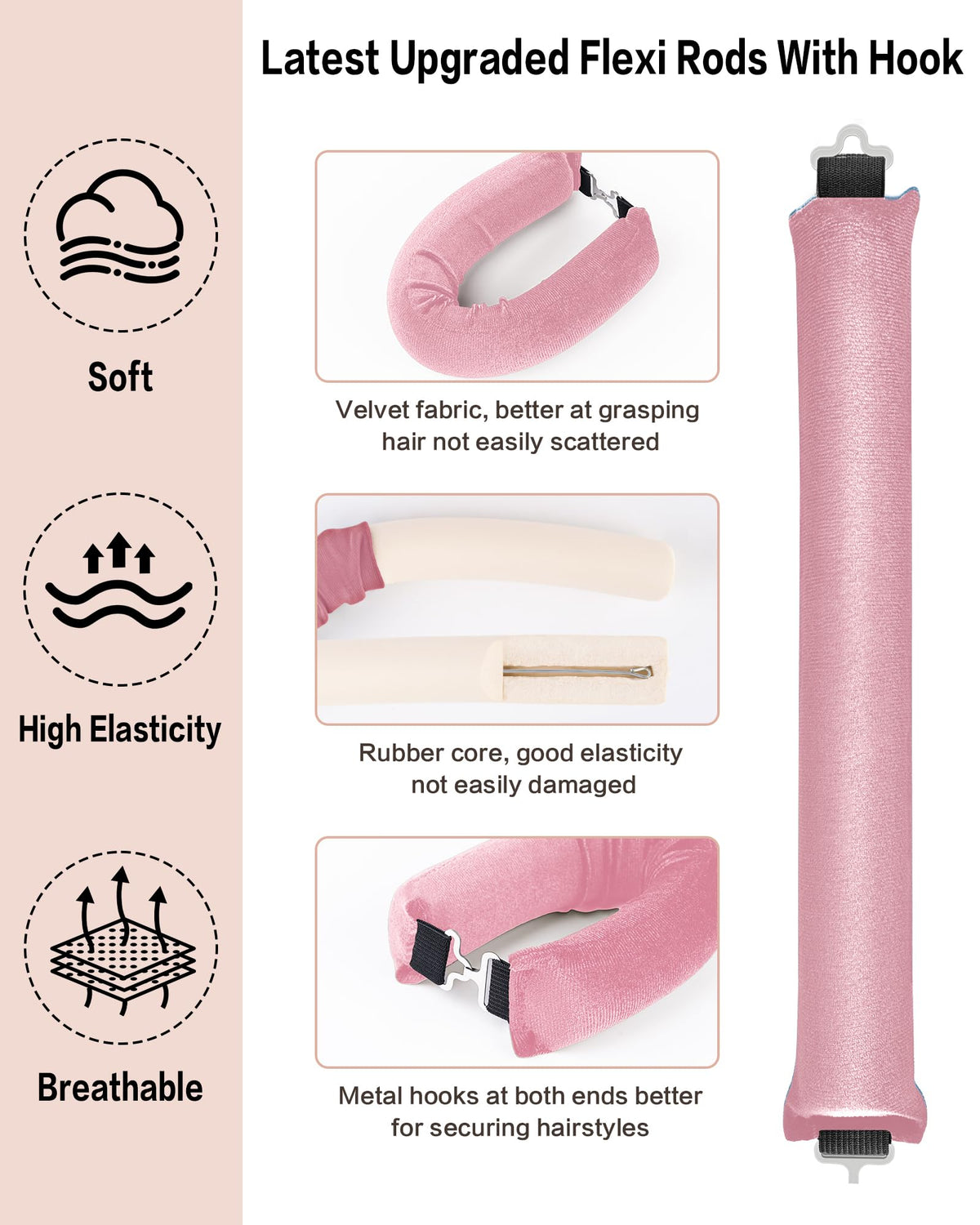 Close-up of Seritant Heatless Curls rollers showing velvet texture