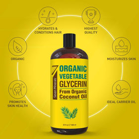 Close-up of Seven Minerals Organic Vegetable Glycerin label
