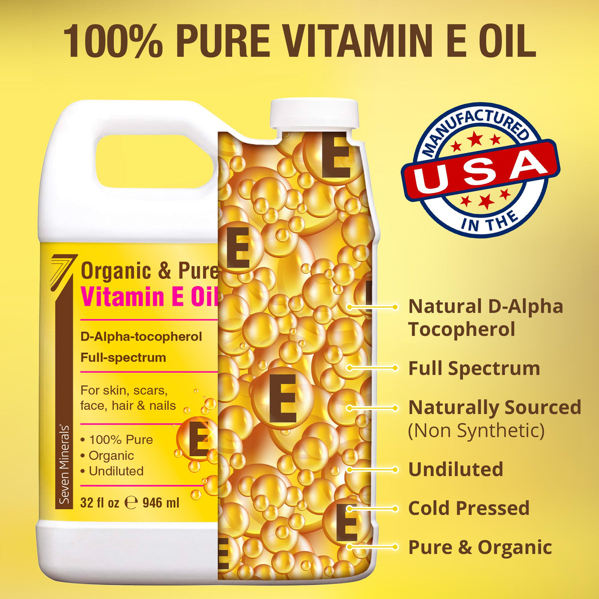 Close-up of Seven Minerals Vitamin E Oil texture