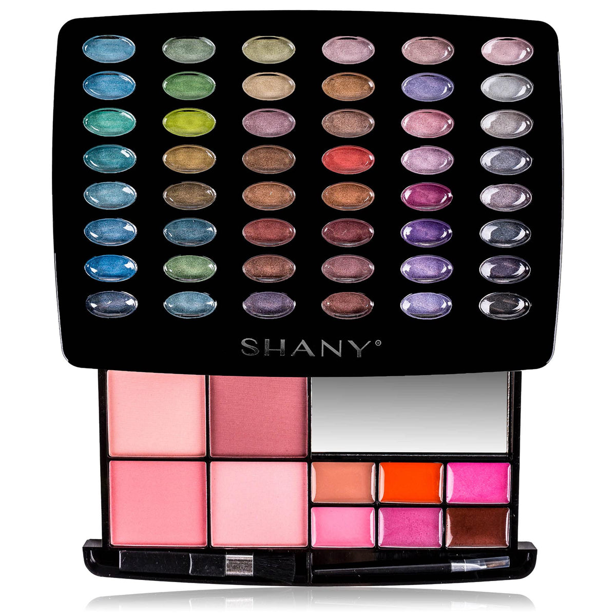 Close-up of SHANY eyeshadows in various colours