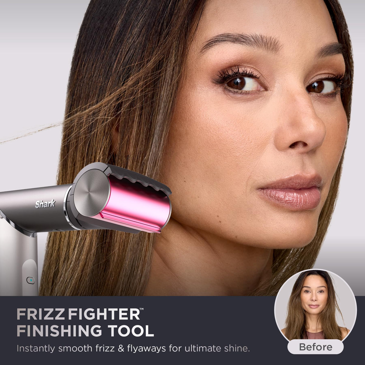 Close-up of Shark FlexFusion Ceramic Air Styler displaying the scalp shield feature