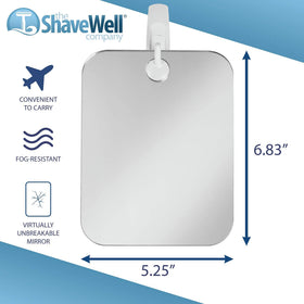 Close-up of Shave Well Fogless Shower Mirror surface