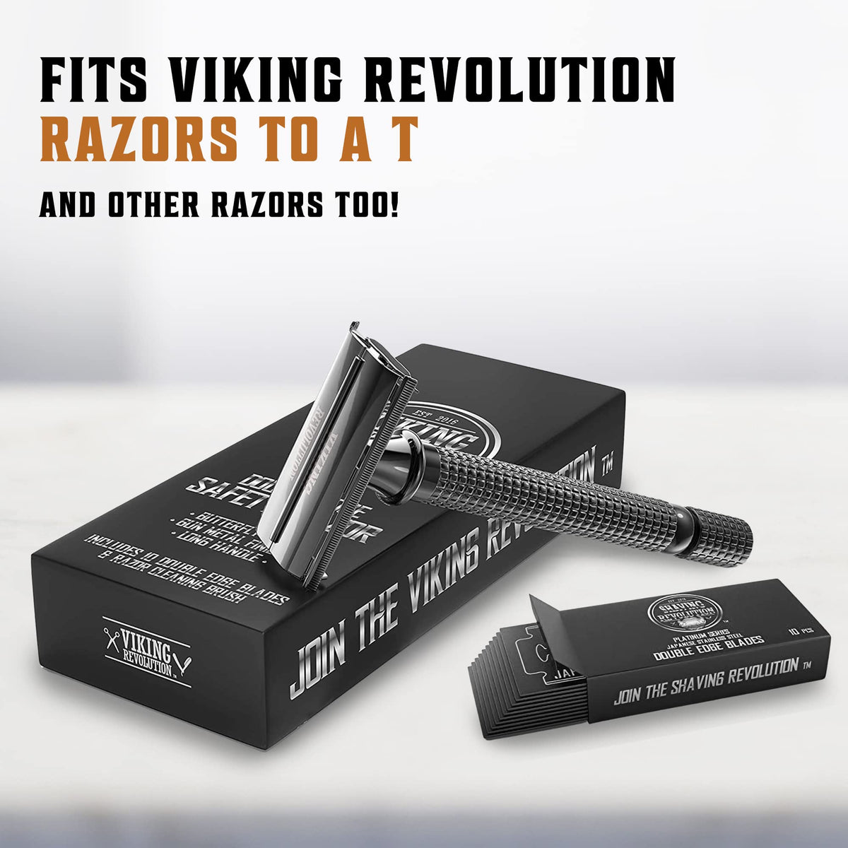 Close-up of SHAVING REVOLUTION razor blade