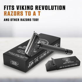 Close-up of SHAVING REVOLUTION razor blade