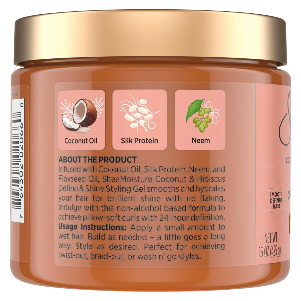 Close-up of Shea Moisture Coconut & Hibiscus Styling Gel texture