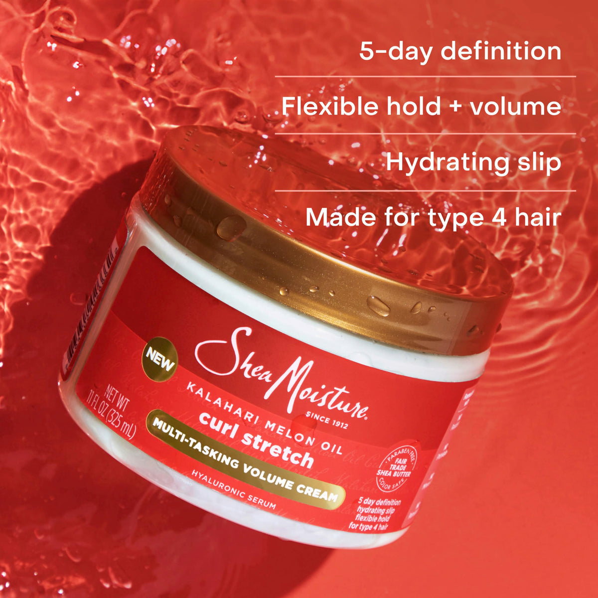 Close-up of Shea Moisture Curl Stretch Volume Cream texture