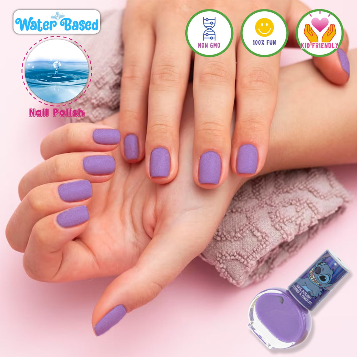 Close-up of shimmer and opaque nail polish colours in Townley Girl kit