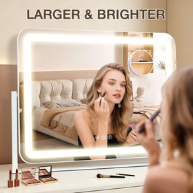 Close-up of Shinerva LED makeup mirror lighting settings