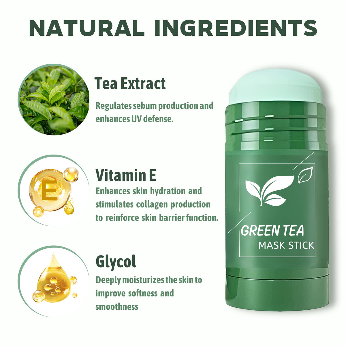 Close-up of SHUIKU Green Tea Clay Stick Mask stick