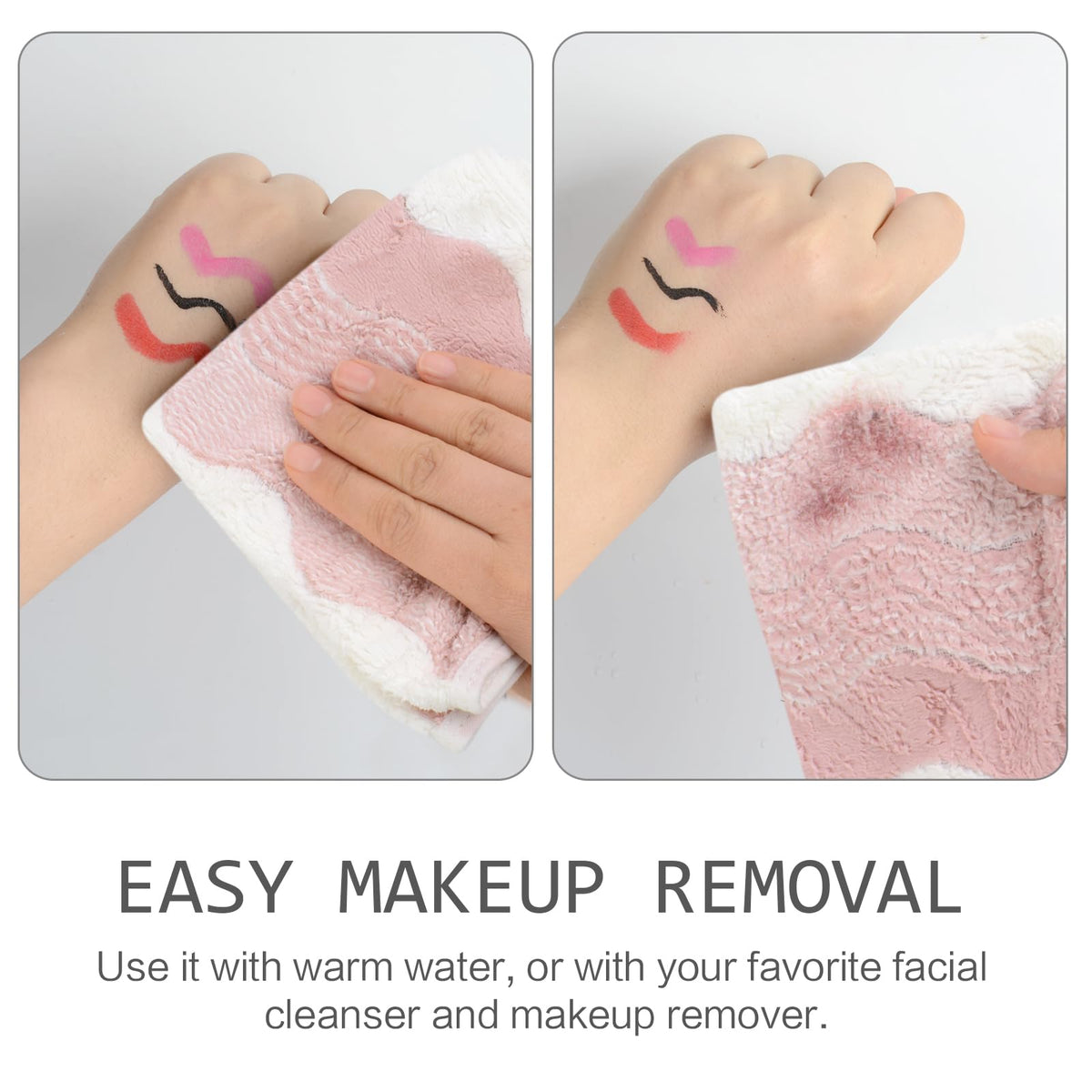Close-up of SINLAND microfiber face towel in use