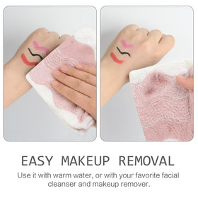 Close-up of SINLAND microfiber face towel in use