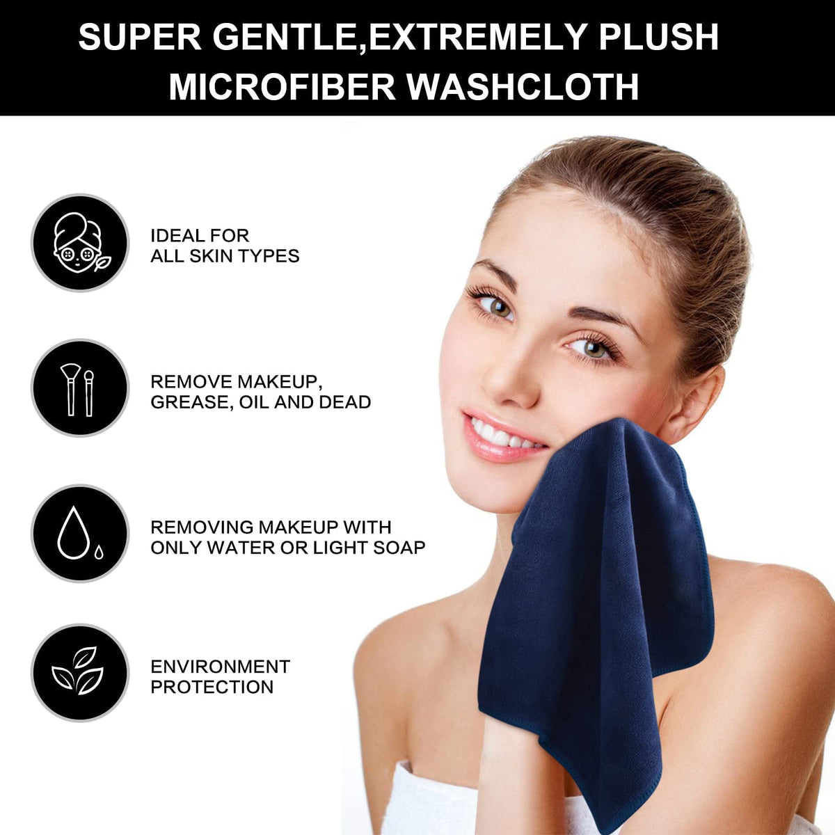 Close-up of SINLAND Microfiber Facial Cloth texture