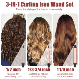 Close-up of SIQUER curling wand with 1/2 inch barrel