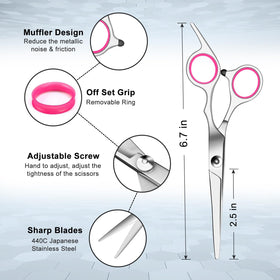 Close-up of Sirabe hair scissors with silver tension screw