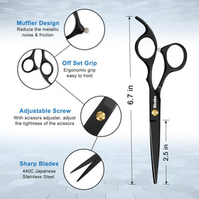 Close-up of Sirabe professional hair cutting scissors