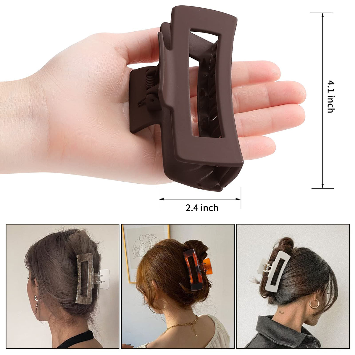 Close-up of Sisiaipu Large Hair Claw Clip showing non-slip design