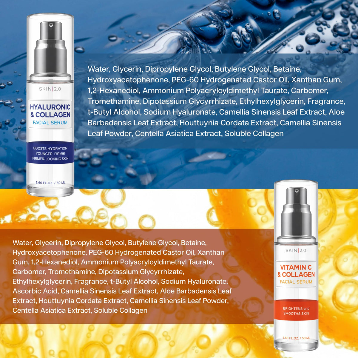 Close-up of Skin 2.0 serum texture on hand