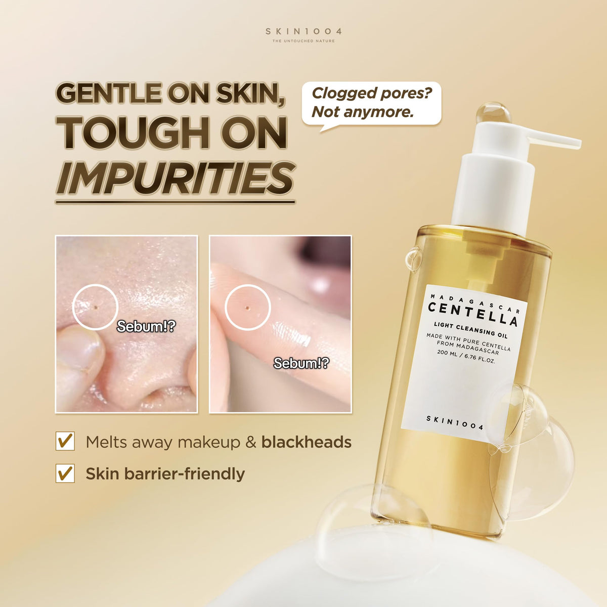 Close-up of SKIN1004 cleansing oil texture